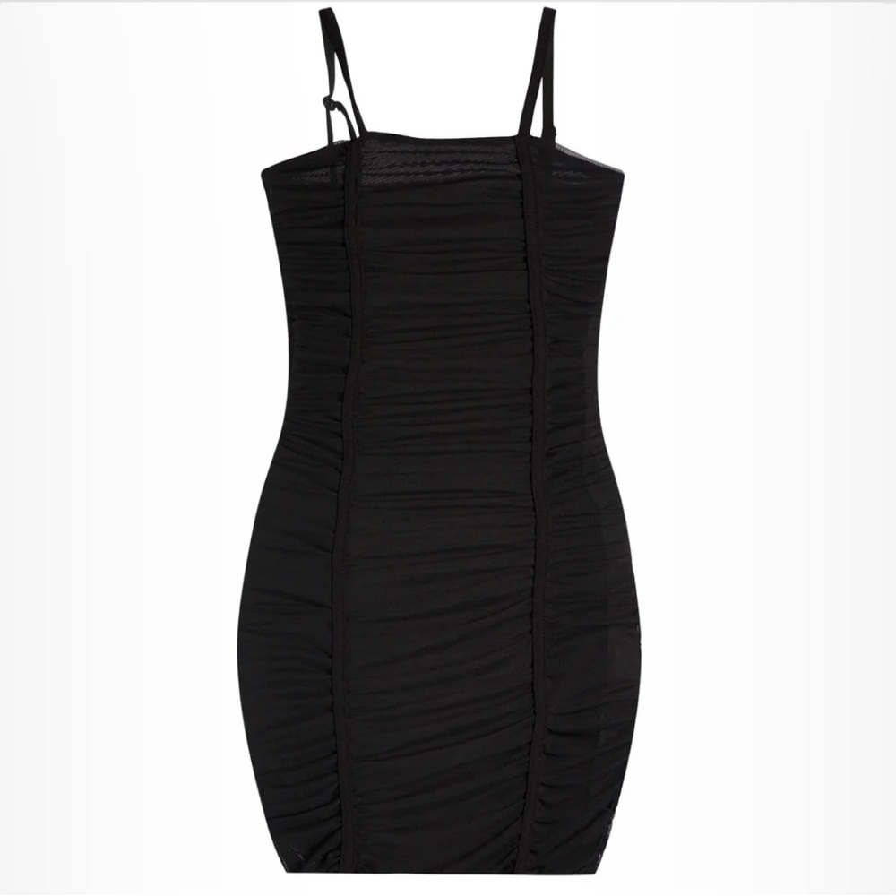 Elegant Black Ruched Dress